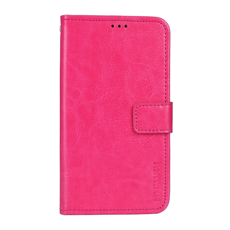 For Sharp Aquos R6 idewei Crazy Horse Texture Horizontal Flip Leather Case with Holder & Card Slots & Wallet(Rose Red) - More Brand by idewei | Online Shopping South Africa | PMC Jewellery | Buy Now Pay Later Mobicred