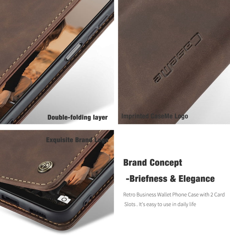 For Samsung Galaxy A22 5G CaseMe 013 Multifunctional Horizontal Flip Leather Case with Card Slot & Holder & Wallet(Coffee) - Galaxy Phone Cases by CaseMe | Online Shopping South Africa | PMC Jewellery | Buy Now Pay Later Mobicred