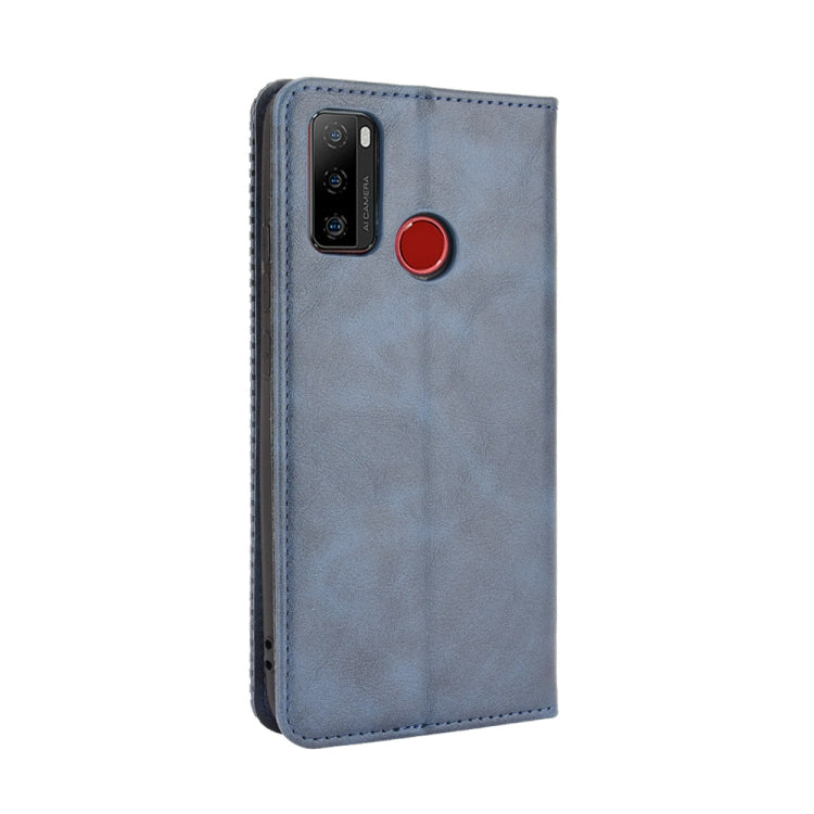 For Ulefone Note 10 Magnetic Buckle Retro Crazy Horse Texture Horizontal Flip Leather Case with Holder & Card Slots & Photo Frame(Blue) - Ulefone Cases by PMC Jewellery | Online Shopping South Africa | PMC Jewellery | Buy Now Pay Later Mobicred