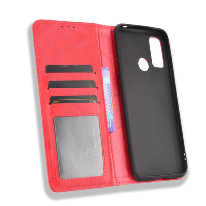 For Ulefone Note 10 Magnetic Buckle Retro Crazy Horse Texture Horizontal Flip Leather Case with Holder & Card Slots & Photo Frame(Red) - Ulefone Cases by PMC Jewellery | Online Shopping South Africa | PMC Jewellery | Buy Now Pay Later Mobicred