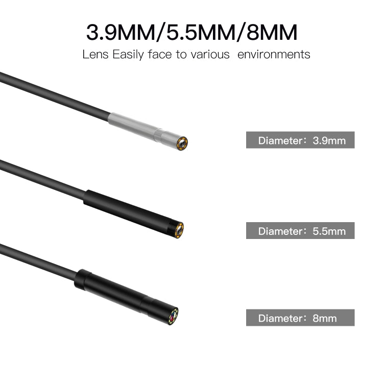 P60B 8mm 1080P 2.4 inch IPS Screen IP68 Waterproof HD Digital Endoscope, Length:10m Hard Cable - free shipping - PMC Jewellery - Order now!