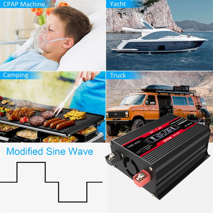 Zhizun Modified Sinewave 12V to 110V 4000W Car Power Inverter(Black) - Modified Square Wave by PMC Jewellery | Online Shopping South Africa | PMC Jewellery | Buy Now Pay Later Mobicred