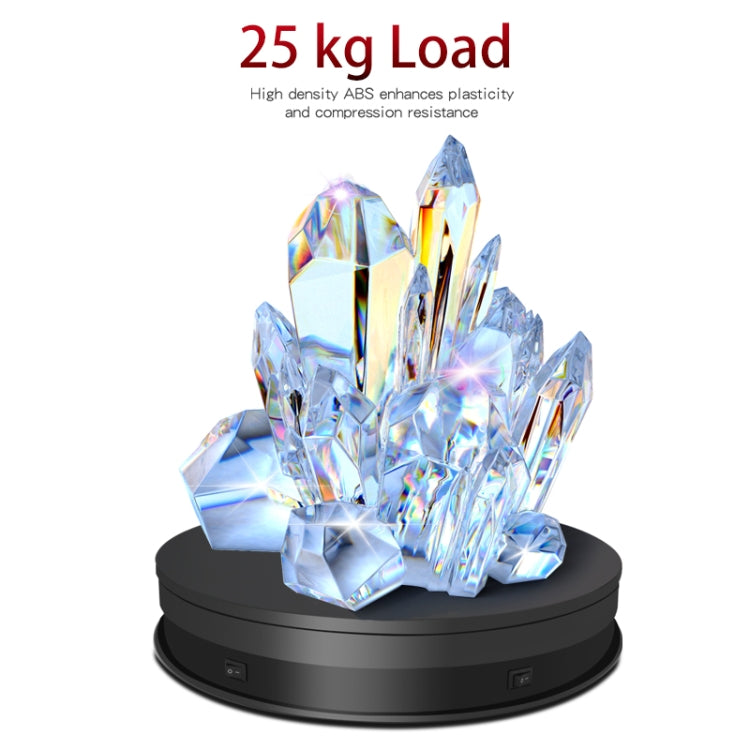 20cm Electric Rotating Turntable Display Stand LED Light Video Shooting Props Turntable, Power Plug:220V EU Plug(Black) - free shipping - PMc TechLife - Order now!
