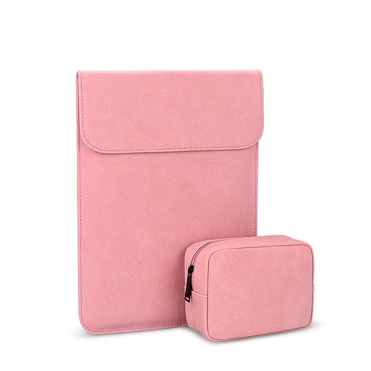 PU02 Ultra-thin Notebook Liner Bag with Small Bag, Size:14.1-15.4 inch(Pink) - 15 inch by PMC Jewellery | Online Shopping South Africa | PMC Jewellery | Buy Now Pay Later Mobicred