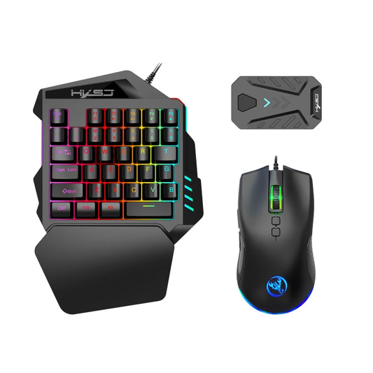 HXSJ P8+V100+A883 Keyboard Mouse Converter + One-handed Keyboard + Programming Gaming Mouse Set - Wired Mice by HXSJ | Online Shopping South Africa | PMC Jewellery | Buy Now Pay Later Mobicred