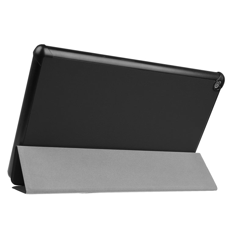 For Amazon Kindle Fire HD 10 2017 / 2019Custer Texture Horizontal Flip Leather Case with Three-folding Holder & Sleep / Wake-up Function(Black) - Amazon by PMC TechLife | Online Shopping South Africa | PMC TechLife | Buy Now Pay Later Mobicred