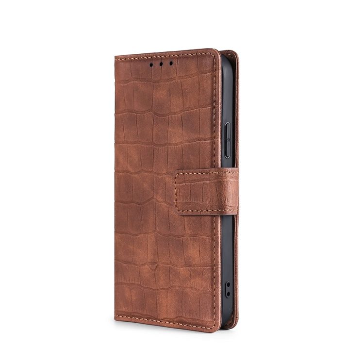 For Doogee N30 Skin Feel Crocodile Texture Magnetic Clasp Horizontal Flip PU Leather Case with Holder & Card Slots & Wallet(Brown) - More Brand by PMC Jewellery | Online Shopping South Africa | PMC Jewellery | Buy Now Pay Later Mobicred