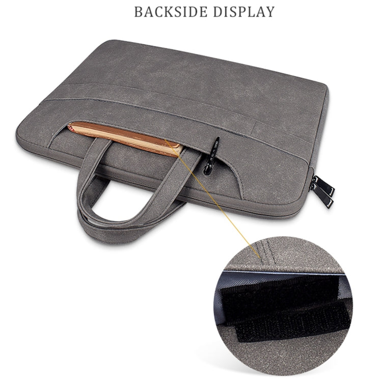 ST06SDJ Frosted PU Business Laptop Bag with Detachable Shoulder Strap, Size:13.3 inch(Dark Gray) - 13.3 inch by PMC Jewellery | Online Shopping South Africa | PMC Jewellery | Buy Now Pay Later Mobicred