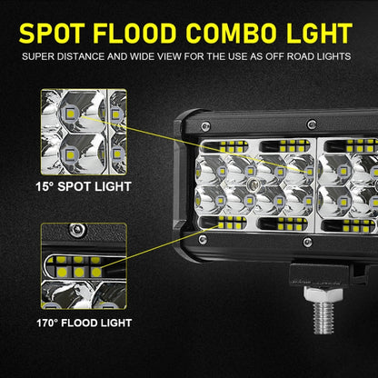 1 Pair D0060 E7 DC9-30V 6000K 12000LM 7 Inch 4 Rows Mixed Light Car Off-road Vehicle Working Light - Work Lights by PMC Jewellery | Online Shopping South Africa | PMC Jewellery | Buy Now Pay Later Mobicred