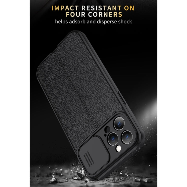 For iPhone 11 Pro Max Litchi Texture Sliding Camshield TPU Protective Case (Blue) - iPhone 11 Pro Max Cases by PMC TechLife | Online Shopping South Africa | PMC TechLife | Buy Now Pay Later Mobicred