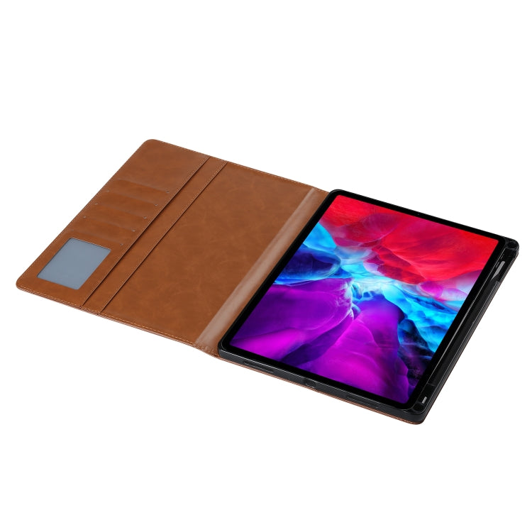 For iPad Air 13 2024 / iPad Pro 12.9 2022 / 2021 / 2010 Knead Skin Texture Horizontal Flip Leather Tablet Case with Photo Frame & Holder & Card Slots & Wallet (Brown) - iPad Pro 12.9 (2022/2021) Cases by PMC Jewellery | Online Shopping South Africa | PMC Jewellery | Buy Now Pay Later Mobicred