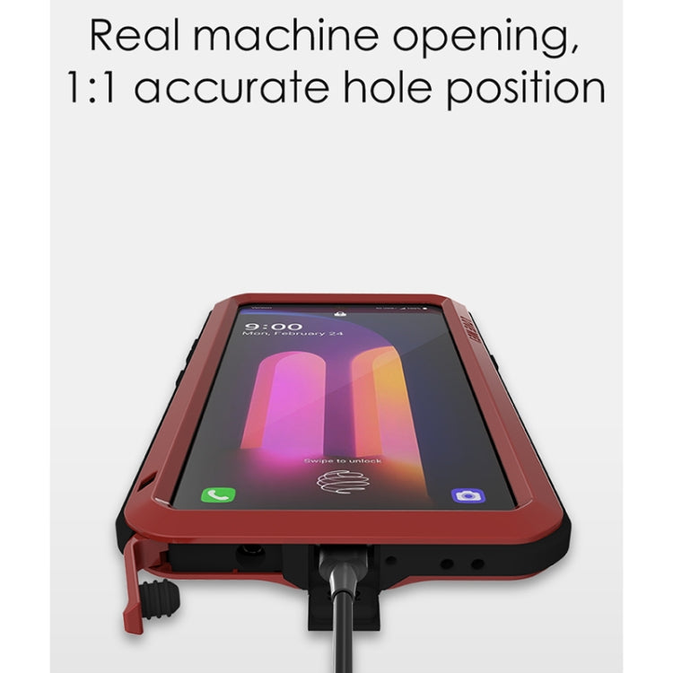 For LG V60 ThinQ 5G LOVE MEI Metal Shockproof Waterproof Dustproof Protective Case with Glass(Red) - free shipping - PMC TechLife - Order now!