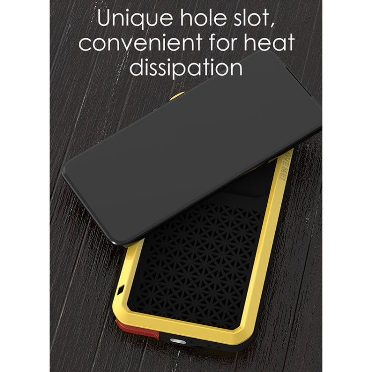 For LG V60 ThinQ 5G LOVE MEI Metal Shockproof Waterproof Dustproof Protective Case with Glass(Yellow) - free shipping - PMC TechLife - Order now!