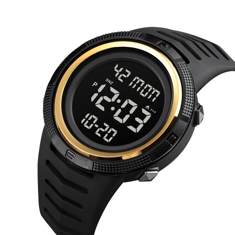 SKMEI 1632 Dual Time Display Luminous Electronic Watch, Support Alarm Clock(Golden Black) - free shipping - PMC TechLife - Order now!