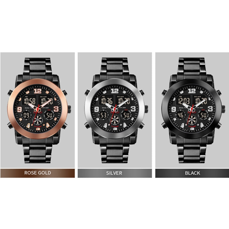 SKMEI 1642 Three-time Display Luminous Electronic Watch, Support Alarm Clock(Rose Gold) - free shipping - PMC TechLife - Order now!
