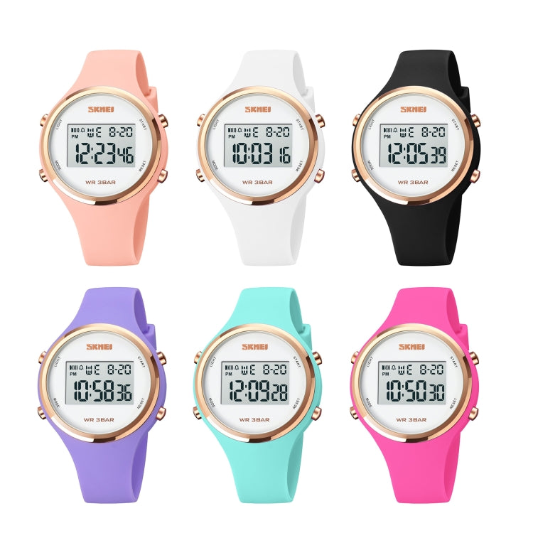 SKMEI 1720 Round Dial LED Digital Display Luminous Silicone Strap Electronic Watch(White) - free shipping - PMC TechLife - Order now!