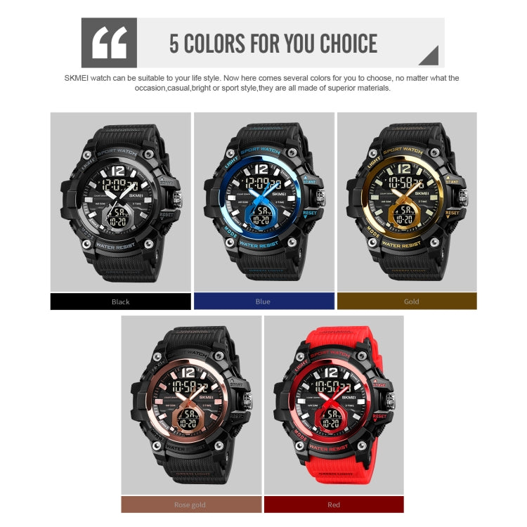 SKMEI 1725 Three Time LED Digital Display Timing Luminous Electronic Watch(Blue) - free shipping - PMC TechLife - Order now!