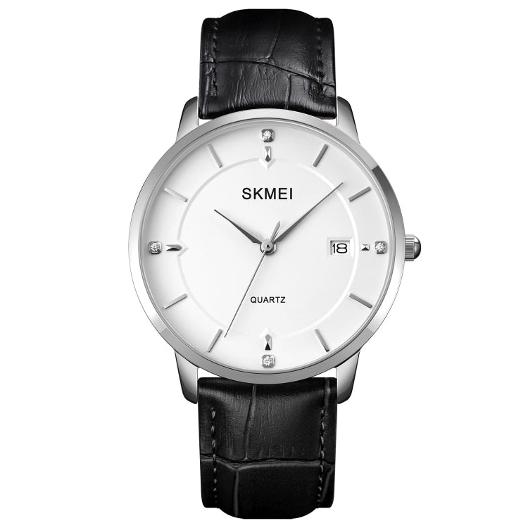 SKMEI 1801 Men Casual Calendar Quartz Watch(Silver White Black) - free shipping - PMC TechLife - Order now!