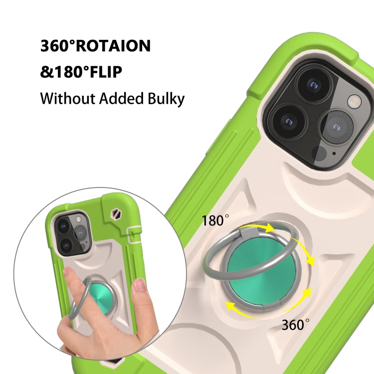 For iPhone 13 Shockproof Silicone + PC Protective Case with Dual-Ring Holder(Guava) - iPhone 13 Cases by PMC TechLife | Online Shopping South Africa | PMC TechLife | Buy Now Pay Later Mobicred