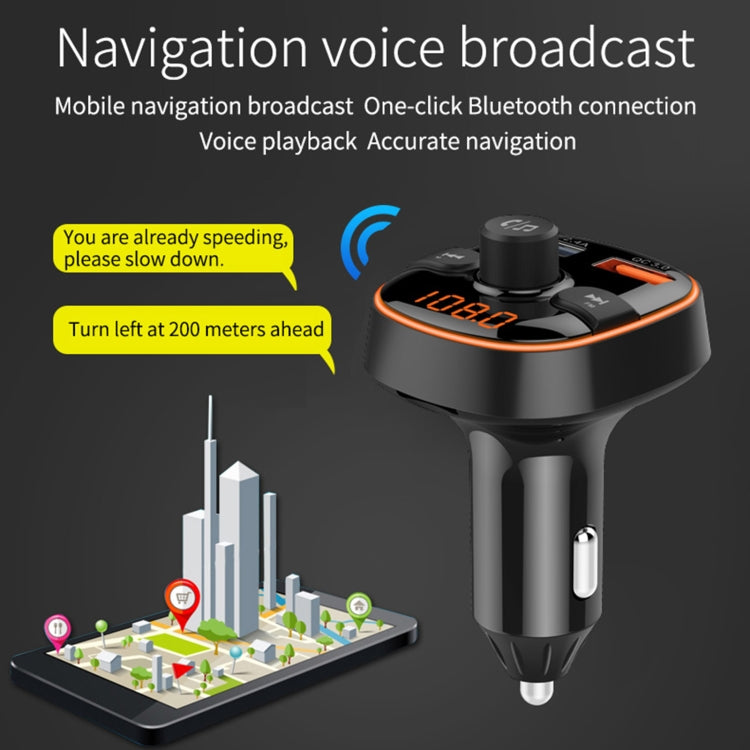 BC52 QC3.0 Fast Charging Car Colorful Atmosphere Light Bluetooth MP3 Player FM Transmitter - Bluetooth Car Kits by PMC TechLife | Online Shopping South Africa | PMC TechLife | Buy Now Pay Later Mobicred