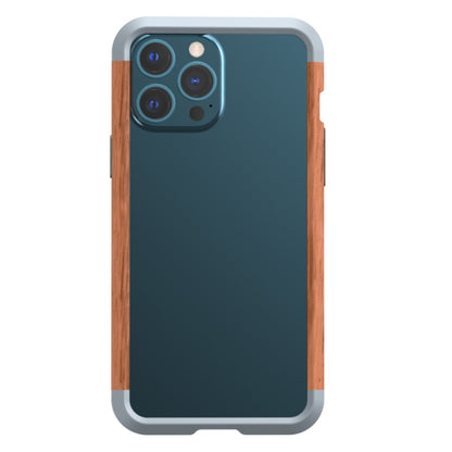 For iPhone 13 Pro R-JUST Shockproof Iron + Wood Bumper Protective Case - iPhone 13 Pro Cases by R-JUST | Online Shopping South Africa | PMC Jewellery | Buy Now Pay Later Mobicred