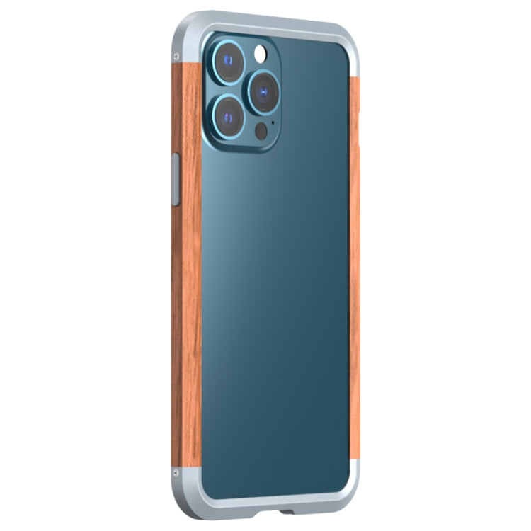 For iPhone 13 Pro R-JUST Shockproof Iron + Wood Bumper Protective Case - iPhone 13 Pro Cases by R-JUST | Online Shopping South Africa | PMC Jewellery | Buy Now Pay Later Mobicred