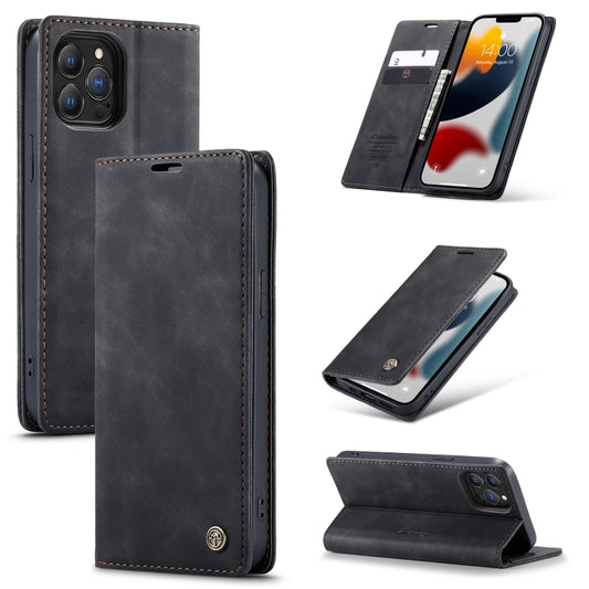 For iPhone 13 Pro CaseMe-013 Multifunctional Retro Frosted Horizontal Flip Leather Case with Card Slot & Holder & Wallet (Black) - iPhone 13 Pro Cases by CaseMe | Online Shopping South Africa | PMC Jewellery | Buy Now Pay Later Mobicred