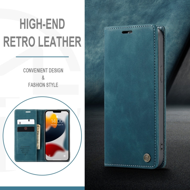 For iPhone 13 Pro CaseMe-013 Multifunctional Retro Frosted Horizontal Flip Leather Case with Card Slot & Holder & Wallet (Blue) - iPhone 13 Pro Cases by CaseMe | Online Shopping South Africa | PMC Jewellery | Buy Now Pay Later Mobicred