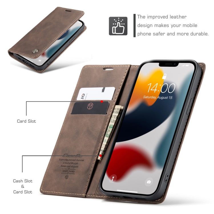 For iPhone 13 Pro Max CaseMe-013 Multifunctional Retro Frosted Horizontal Flip Leather Case with Card Slot & Holder & Wallet (Coffee) - iPhone 13 Pro Max Cases by CaseMe | Online Shopping South Africa | PMC Jewellery | Buy Now Pay Later Mobicred