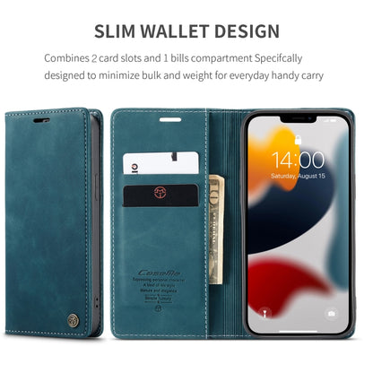 For iPhone 13 Pro Max CaseMe-013 Multifunctional Retro Frosted Horizontal Flip Leather Case with Card Slot & Holder & Wallet (Blue) - iPhone 13 Pro Max Cases by CaseMe | Online Shopping South Africa | PMC Jewellery | Buy Now Pay Later Mobicred