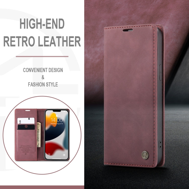 For iPhone 13 Pro Max CaseMe-013 Multifunctional Retro Frosted Horizontal Flip Leather Case with Card Slot & Holder & Wallet (Wine Red) - iPhone 13 Pro Max Cases by CaseMe | Online Shopping South Africa | PMC Jewellery | Buy Now Pay Later Mobicred