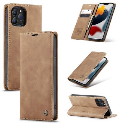 For iPhone 13 Pro Max CaseMe-013 Multifunctional Retro Frosted Horizontal Flip Leather Case with Card Slot & Holder & Wallet (Brown) - iPhone 13 Pro Max Cases by CaseMe | Online Shopping South Africa | PMC Jewellery | Buy Now Pay Later Mobicred