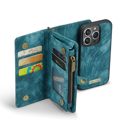 For iPhone 13 Pro Max CaseMe-008 Detachable Multifunctional Horizontal Flip Leather Case with Card Slot & Holder & Zipper Wallet & Photo Frame (Blue) - iPhone 13 Pro Max Cases by CaseMe | Online Shopping South Africa | PMC Jewellery | Buy Now Pay Later Mobicred