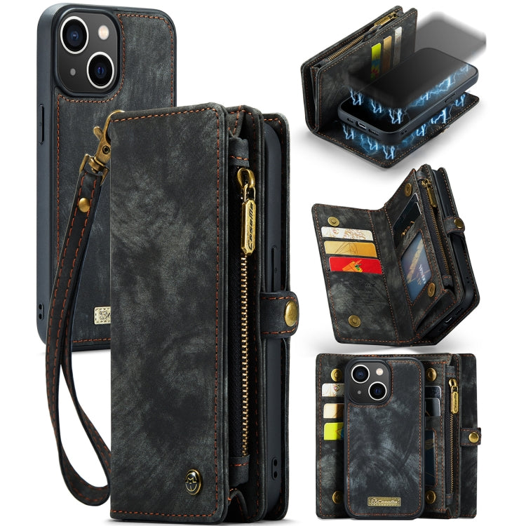 For iPhone 13 mini CaseMe-008 Detachable Multifunctional Horizontal Flip Leather Case with Card Slot & Holder & Zipper Wallet & Photo Frame (Black) - iPhone 13 mini Cases by CaseMe | Online Shopping South Africa | PMC Jewellery | Buy Now Pay Later Mobicred