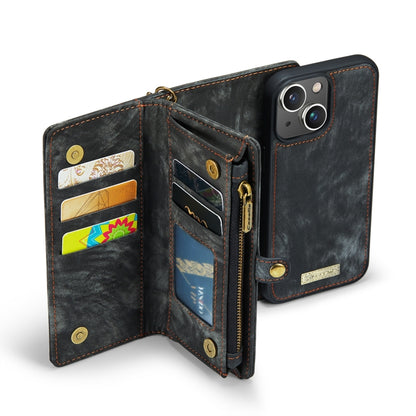 For iPhone 13 mini CaseMe-008 Detachable Multifunctional Horizontal Flip Leather Case with Card Slot & Holder & Zipper Wallet & Photo Frame (Black) - iPhone 13 mini Cases by CaseMe | Online Shopping South Africa | PMC Jewellery | Buy Now Pay Later Mobicred