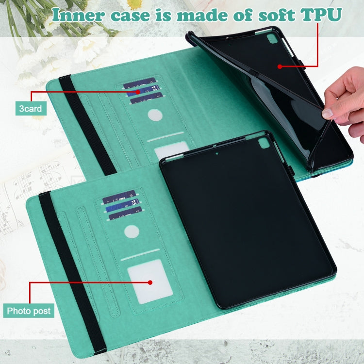 For Huawei MediaPad M5 lite Tree & Deer Pattern Pressed Printing Horizontal Flip PU Leather Case with Holder & Card Slots(Green) - Huawei by PMC TechLife | Online Shopping South Africa | PMC TechLife | Buy Now Pay Later Mobicred