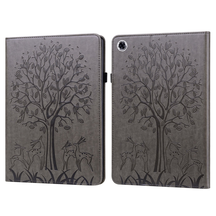 For Lenovo Tab M10 HD Gen 2 Tree & Deer Pattern Pressed Printing Horizontal Flip PU Leather Case with Holder & Card Slots(Pink) - Lenovo by PMC TechLife | Online Shopping South Africa | PMC TechLife | Buy Now Pay Later Mobicred