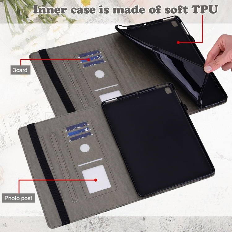 For Amazon Kindle Fire HD 10 / 10 Plus 2021 Tree & Deer Pattern Pressed Printing Horizontal Flip PU Leather Case with Holder & Card Slots(Grey) - Amazon by PMC TechLife | Online Shopping South Africa | PMC TechLife | Buy Now Pay Later Mobicred