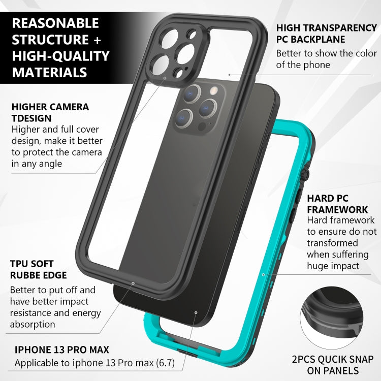 For iPhone 13 Pro Max RedPepper Transparent Dot Shockproof Waterproof PC + TPU Protective Case  (Blue) - iPhone 13 Pro Max Cases by RedPepper | Online Shopping South Africa | PMc TechLife | Buy Now Pay Later Mobicred