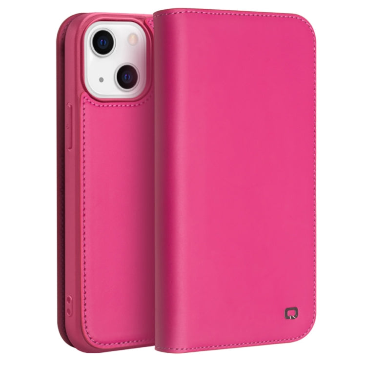 For iPhone 13 QIALINO Business Horizontal Flip Leather Case with Holder & Card Slots & Wallet (Rose Red) - iPhone 13 Cases by QIALINO | Online Shopping South Africa | PMC Jewellery | Buy Now Pay Later Mobicred