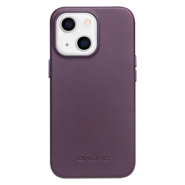 For iPhone 13 mini QIALINO Nappa Cowhide MagSafe Magnetic Protective Case (Purple Crystal) - iPhone 13 mini Cases by QIALINO | Online Shopping South Africa | PMC Jewellery | Buy Now Pay Later Mobicred