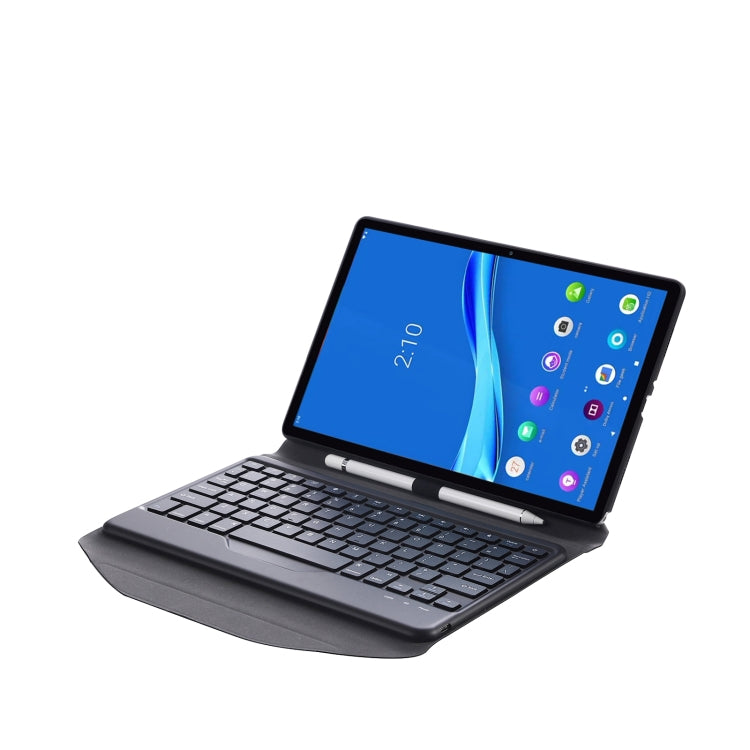 BM10 Diamond Texture Detachable Bluetooth Keyboard Leather Tablet Case with Pen Slot & Triangular Back Support For Lenovo Smart Tab M10 HPD Plus TB-X606F 10.3 inch(Black) - Lenovo Keyboard by PMC Jewellery | Online Shopping South Africa | PMC Jewellery