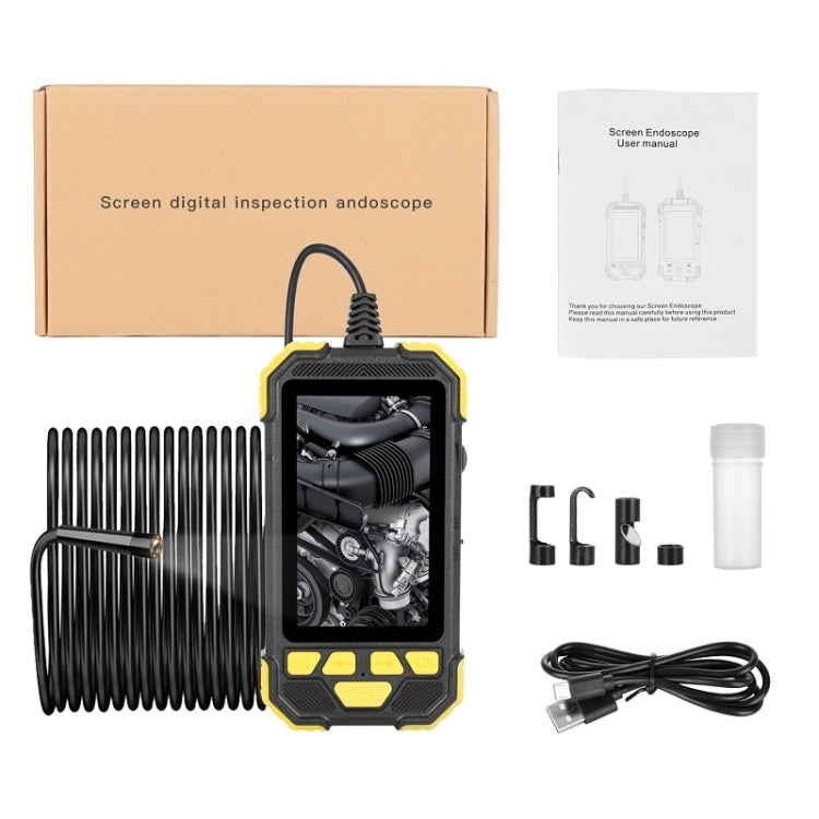 Y19 3.9mm Single Lens Hand-held Hard-wire Endoscope with 4.3-inch IPS Color LCD Screen, Cable Length:5m(Yellow) -  by PMC Jewellery | Online Shopping South Africa | PMC Jewellery | Buy Now Pay Later Mobicred