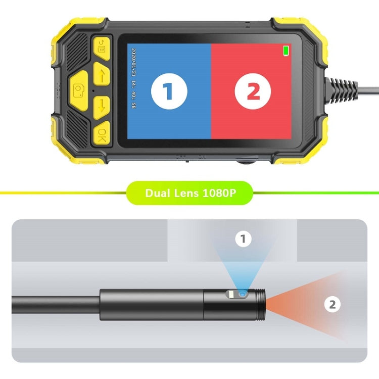 Y19 5.5mm Single Lens Hand-held Hard-wire Endoscope with 4.3-inch IPS Color LCD Screen, Cable Length:2m(Yellow) -  by PMC Jewellery | Online Shopping South Africa | PMC Jewellery | Buy Now Pay Later Mobicred