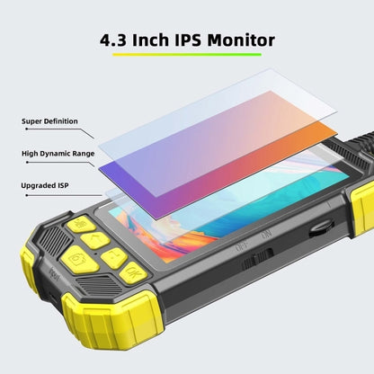 Y19 7.9mm Dual Lens Hand-held Hard-wire Endoscope with 4.3-inch IPS Color LCD Screen, Cable Length:2m(Yellow) -  by PMC Jewellery | Online Shopping South Africa | PMC Jewellery | Buy Now Pay Later Mobicred