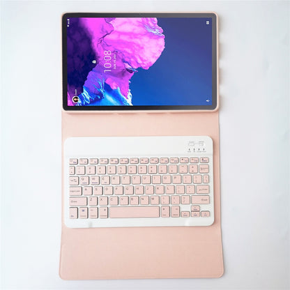 For Lenovo Pad Tab P11 11 inch TB-J606F LX110 Solid Color Detachable Square Keycap Bluetooth Keyboard Leather Tablet Case with Stand(Pink) - Lenovo Keyboard by PMC Jewellery | Online Shopping South Africa | PMC Jewellery