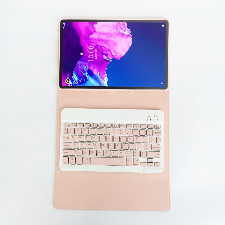 For Lenovo Pad Tab P11 Pro 11.5 inch TB-J706F LX115 Solid Color Detachable Square Keycap Bluetooth Keyboard Leather Tablet Case with Stand(Pink) - Lenovo Keyboard by PMC Jewellery | Online Shopping South Africa | PMC Jewellery