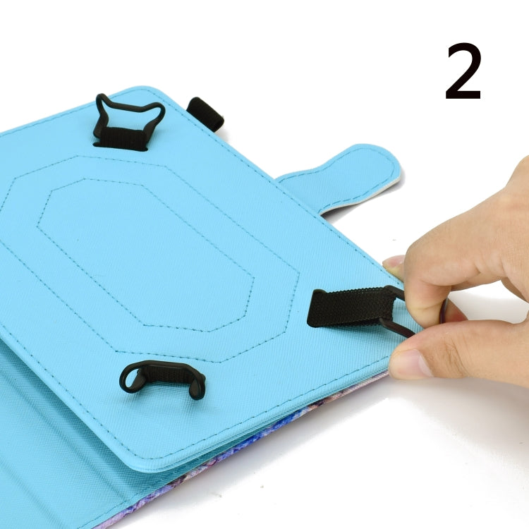 10 inch Universal Colored Drawing Horizontal Flip PU Leather Case with Holder & Card Slot(Blue Marble) - 10 - 11 inch by PMC TechLife | Online Shopping South Africa | PMC TechLife | Buy Now Pay Later Mobicred