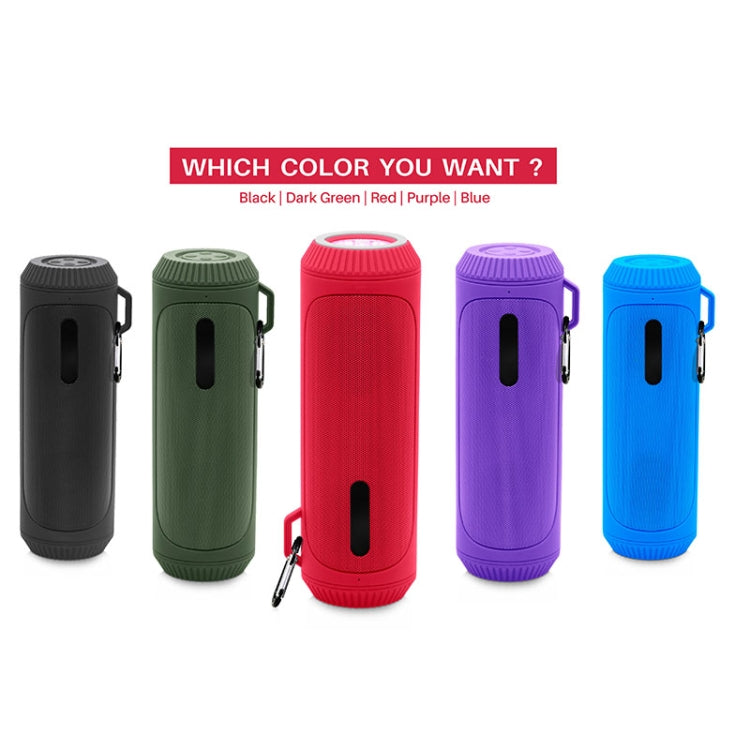 NewRixing NR-4016A TWS Outdoor Splashproof Bluetooth Speaker with Carabiner Handle & SOS Flashlight(Green) - Desktop Speaker by NewRixing | Online Shopping South Africa | PMC Jewellery | Buy Now Pay Later Mobicred