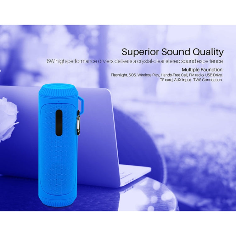 NewRixing NR-4016A TWS Outdoor Splashproof Bluetooth Speaker with Carabiner Handle & SOS Flashlight(Black) - Desktop Speaker by NewRixing | Online Shopping South Africa | PMC Jewellery | Buy Now Pay Later Mobicred